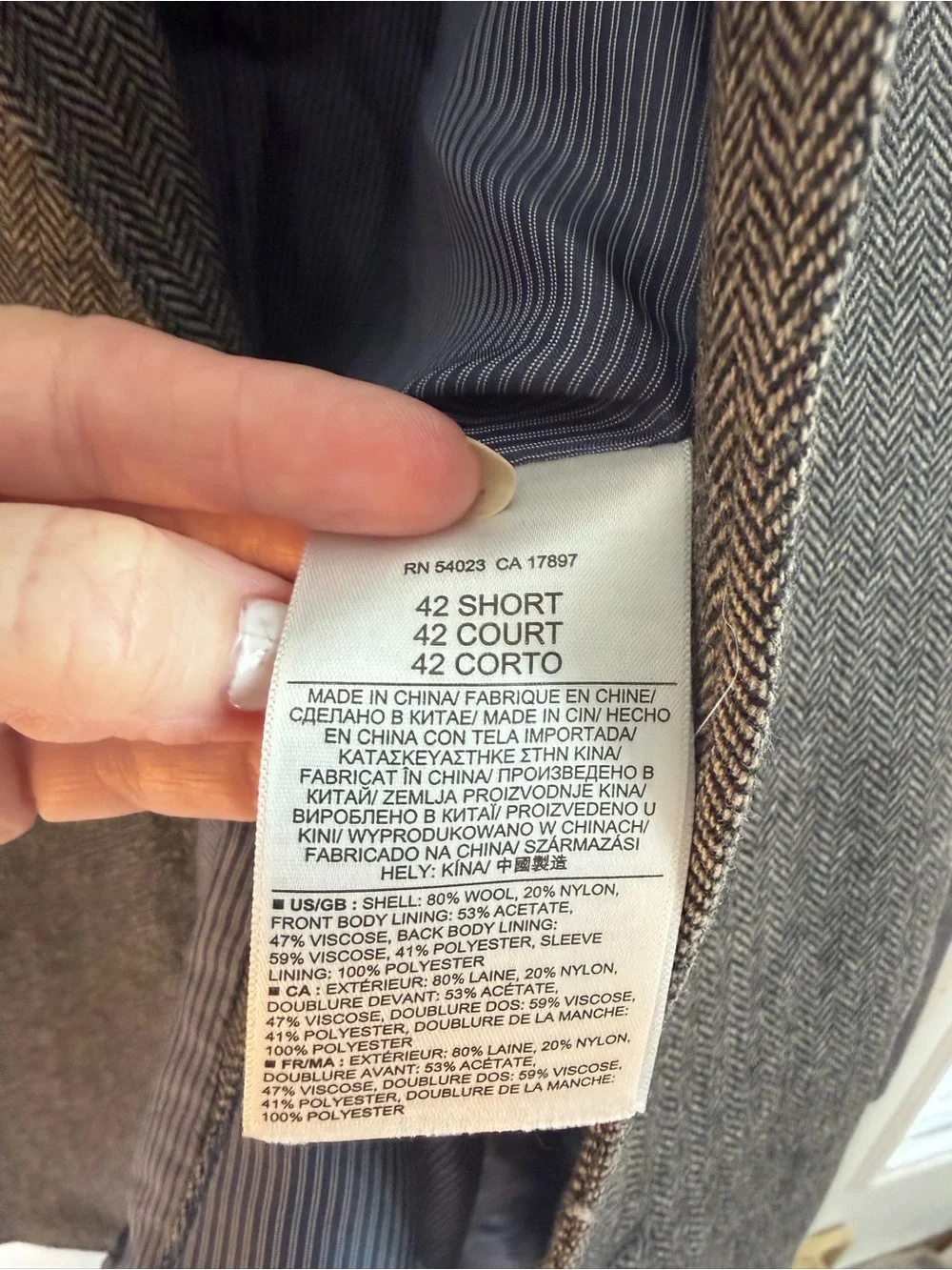 Banana Republic Men's Gray Herringbone Sport Coat